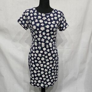 Old Navy White Daisy Floral Dress 96% Cotton 4% Elastane Size S
